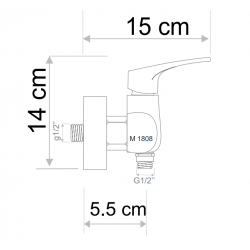 Μπαταρία Λουτρού Αναμεικτική Forte Mix M1808 Χρωμέ